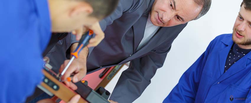 ADL-Locksmith students training in workshop