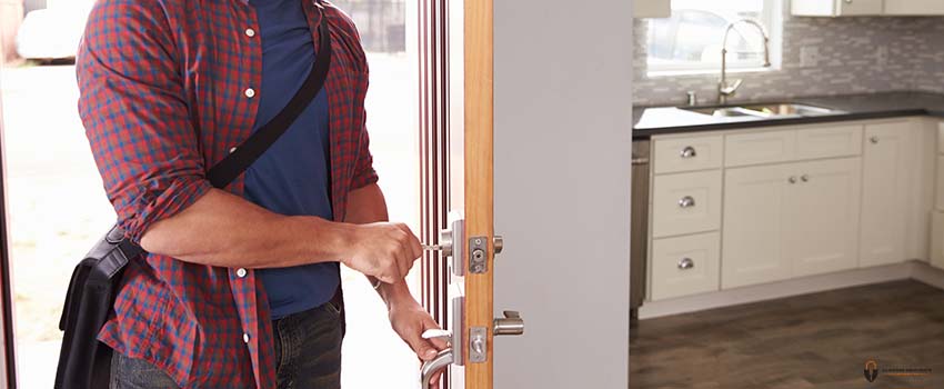 ADL-Man Coming Home From Work And Opening Door Of Apartment